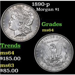 1890-p Morgan Dollar $1 Grades Choice Unc
