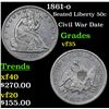 Image 1 : 1861-o Seated Half Dollar 50c Grades vf++