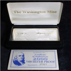 The Washington Mint 2000 $100 Silver Proof 4oz .999 Pure Silver Grades