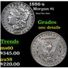Image 1 : 1886-s Morgan Dollar $1 Grades Unc Details