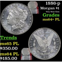 1886-p Morgan Dollar $1 Grades Choice Unc+ PL