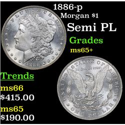 1886-p Morgan Dollar $1 Grades GEM+ Unc