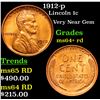 Image 1 : 1912-p Lincoln Cent 1c Grades Choice+ Unc RD