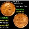 Image 1 : 1913-p Lincoln Cent 1c Grades Choice+ Unc RD