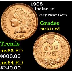 1908 Indian Cent 1c Grades Choice+ Unc RD