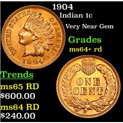 1904 Indian Cent 1c Grades Choice+ Unc RD