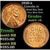 Image 1 : 1910-s Lincoln Cent 1c Grades Choice+ Unc RB