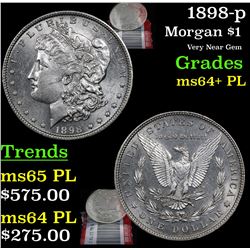 1898-p Morgan Dollar $1 Grades Choice Unc+ PL