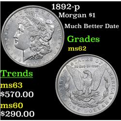 1892-p Morgan Dollar $1 Grades Select Unc