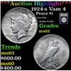 Image 1 : ***Auction Highlight*** 1924-s Vam 4 Peace Dollar $1 Graded Select Unc By USCG (fc)