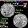 Image 1 : ***Auction Highlight*** 1891-p Morgan Dollar $1 Graded Select+ Unc By USCG (fc)