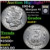Image 1 : ***Auction Highlight*** 1904-p Morgan Dollar $1 Graded Choice+ Unc By USCG (fc)