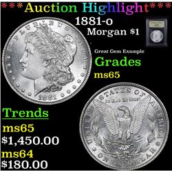 ***Auction Highlight*** 1881-o Morgan Dollar $1 Graded GEM Unc By USCG (fc)