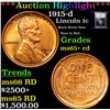 Image 1 : ***Auction Highlight*** 1915-d Lincoln Cent 1c Graded Gem+ Unc RD By USCG (fc)