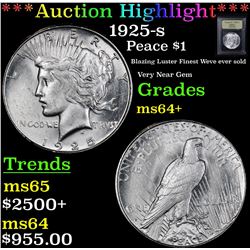 ***Highlight Of The Entier Auction*** 1925-s Peace Dollar $1 Grades Choice+ Unc (fc)