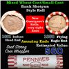 Image 1 : Mixed small cents 1c orig shotgun roll, 1881 Indian Cent, 1858 Flying Eagle Cent other end