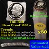 Image 1 : Proof 1993-s Roosevelt Dime 10c roll, 50 pieces (fc)
