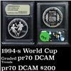 Image 1 : 1994-d World Cup . . Proof Commem Dollar 1 Grades GEM++ Proof Deep Cameo