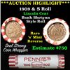 Image 1 : Mixed small cents 1c orig shotgun roll, 1909/s Wheat Cent,