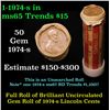 Image 1 : Uncirculated small cents 1c orig shotgun roll, 1974-s . .