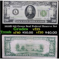 1928B $20 Green Seal Federal Reserve Not . . Grades vf+