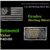 Image 1 : Flags of the American Revolution Fort Independence Flag 1 oz .925 Sterling Silver Bar Grades