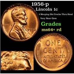 1956-p Lincoln Cent 1c Grades Choice+ Unc RD