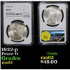 Image 1 : NGC 1922-p Peace Dollar $1 Graded ms63 By NGC