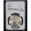 Image 2 : NGC 1922-p Peace Dollar $1 Graded ms63 By NGC