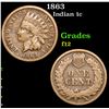 Image 1 : 1863 Indian Cent 1c Grades f, fine