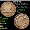 Image 1 : 1858 SL Flying Eagle Cent 1c Grades f+