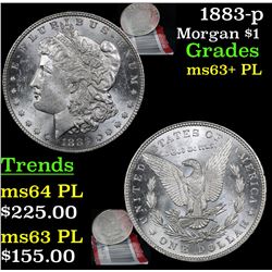 1883-p Morgan Dollar $1 Grades Select Unc+ PL
