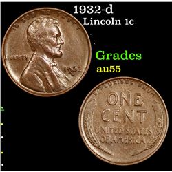 1932-d Lincoln Cent 1c Grades Choice AU