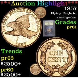 ***Auction Highlight*** 1857 Flying Eagle Cent 1c Graded Proof By USCG (fc)