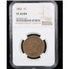 Image 2 : NGC 1853 Braided Hair Large Cent 1c Graded vf20 By NGC