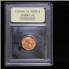 Image 4 : ***Auction Highlight*** 1925-d Mint Error Lincoln Cent 1c Graded Choice+ Unc RD By USCG (fc)