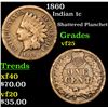Image 1 : 1860 Indian Cent 1c Grades vf+