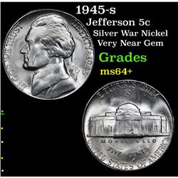 1945-s Jefferson Nickel 5c Grades Choice+ Unc