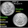 Image 1 : 1897-p Morgan Dollar $1 Grades Select+ Unc