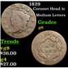 Image 1 : 1829 Coronet Head Large Cent 1c Grades g+