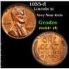 Image 1 : 1955-d Lincoln Cent 1c Grades Choice+ Unc RB