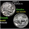 Image 1 : 1937-s Buffalo Nickel 5c Grades Unc Details