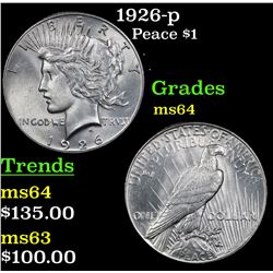 1926-p Peace Dollar $1 Grades Choice Unc