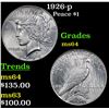 Image 1 : 1926-p Peace Dollar $1 Grades Choice Unc