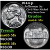 Image 1 : 1944-p Jefferson Nickel 5c Grades Choice Unc+ 5fs