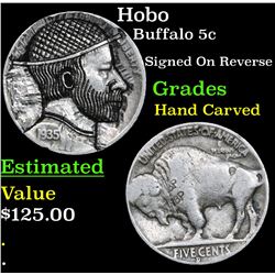 Hobo Buffalo Nickel 5c Grades Hand Carved