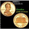Image 1 : 2003-s Lincoln Cent 1c Grades Gem++ Proof Red Deep cameo