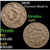 Image 1 : 1838 Coronet Head Large Cent 1c Grades vg+