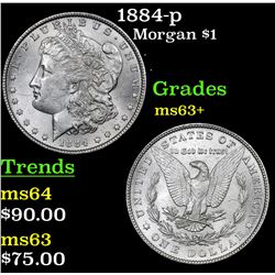 1884-p Morgan Dollar $1 Grades Select+ Unc