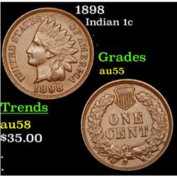 1898 Indian Cent 1c Grades Choice AU